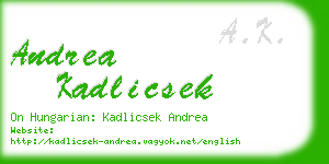 andrea kadlicsek business card